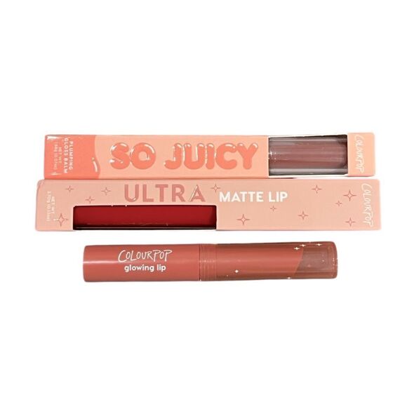 ColourPop Lip Bundle - Ultra Matte Lip, So Juicy (PSL), Glowing Lip - NEW - Picture 1 of 2